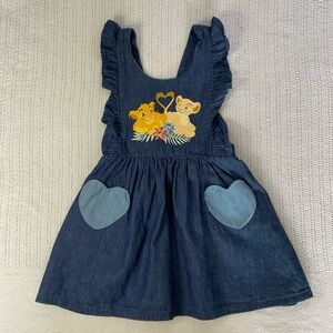 Disney Blue Denim Kids Dress with Lion King Design